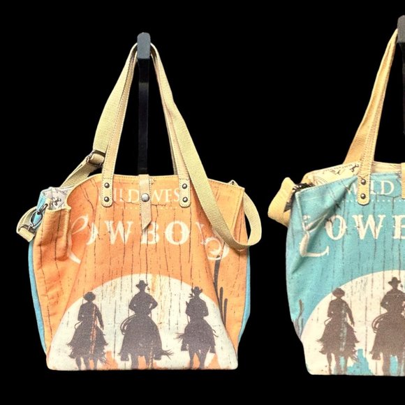 Montana West Handbags - Montana West Cowboy Reversible Tote Bag Large Multicolor Leather Straps